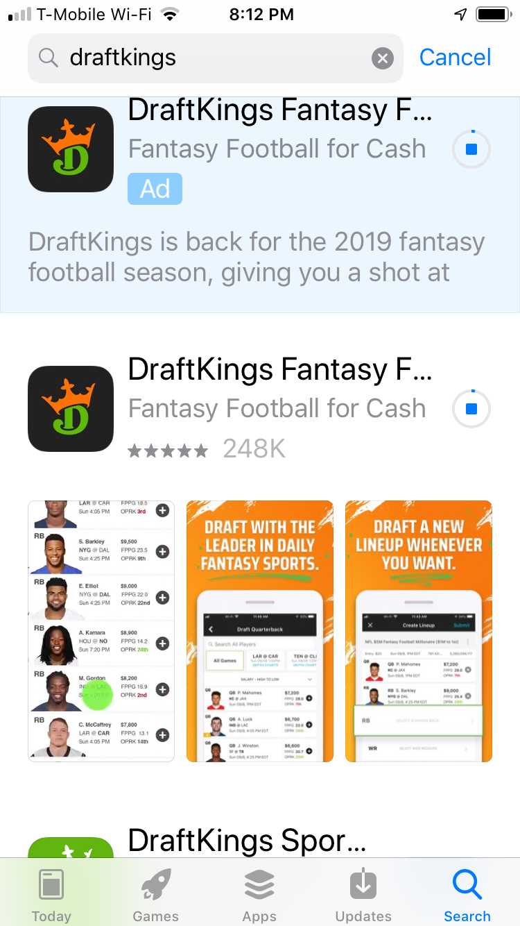 Draftkings Marketplace App